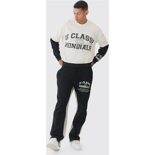 Ensemble oversize à manches longues en tissu gaufré - L - Boohooman - Modalova