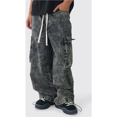 Jean cargo délavé à taille élastiquée homme - 28R - Boohooman - Modalova