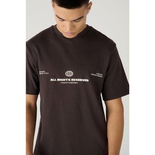 T-shirt imprimé en relief au dos - S - Boohooman - Modalova