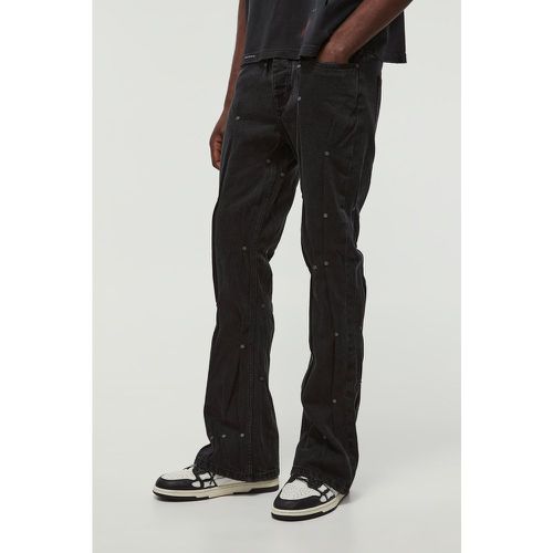 Jean large flare à pinces - 28R - Boohooman - Modalova