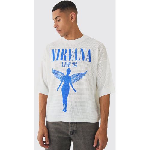 T-shirt oversize à coutures apparentes et imprimé Nirvana - S - Boohooman - Modalova