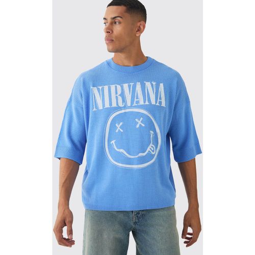 T-shirt oversize à coutures apparentes et imprimé Nirvana - L - Boohooman - Modalova