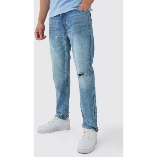 Jean large déchiré au genou - 36R - Boohooman - Modalova