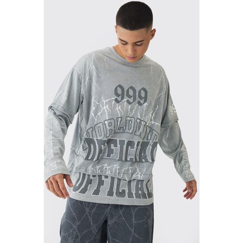 T-shirt oversize à manches longues - Offcl - M - Boohooman - Modalova