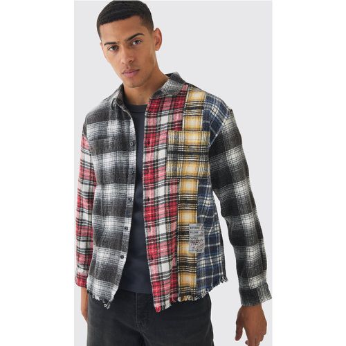 Chemise oversize délavée à carreaux - M - Boohooman - Modalova