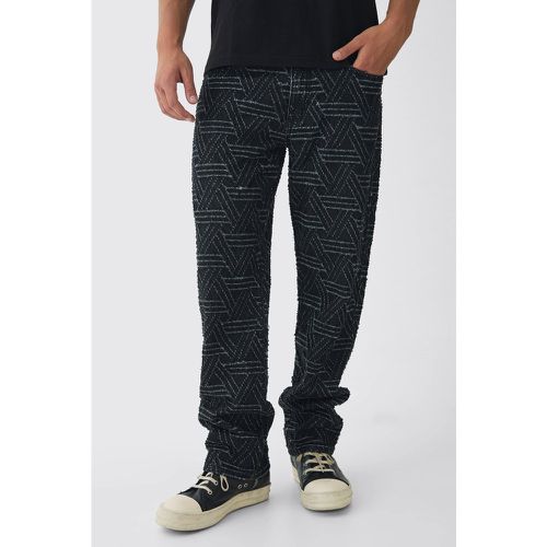 Jean large à motif jacquard - 28R - Boohooman - Modalova