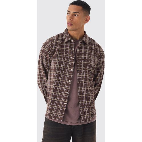 Chemise oversize texturée à carreaux - S - Boohooman - Modalova