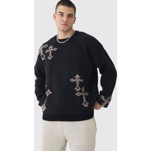 Tall - Sweat oversize en maille pelucheuse - S - Boohooman - Modalova