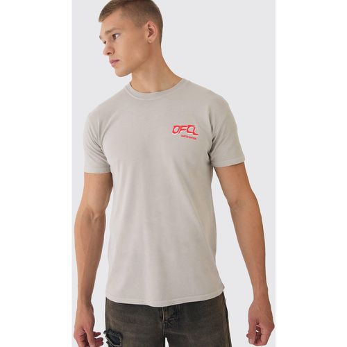 T-shirt cintré délavé imprimé - Ofcl - S - Boohooman - Modalova