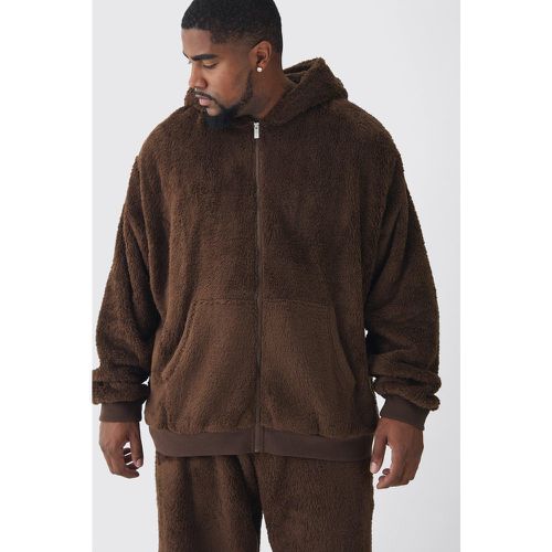 Grande taille - Sweat à capuche oversize en polaire homme - XXXL - Boohooman - Modalova