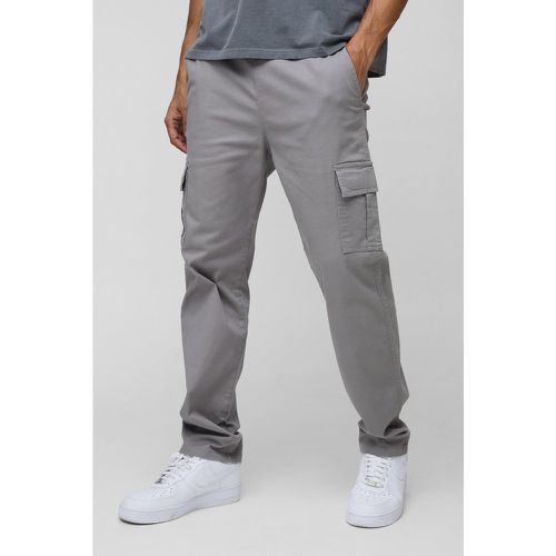 Pantalon cargo droit à taille élastiquée - S - Boohooman - Modalova