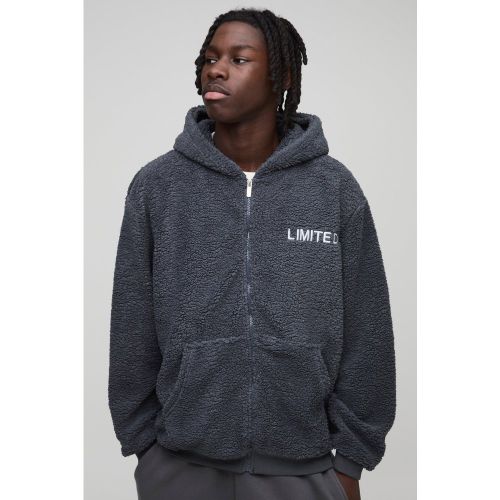 Sweat à capuche oversize zippé en polaire homme - M - Boohooman - Modalova