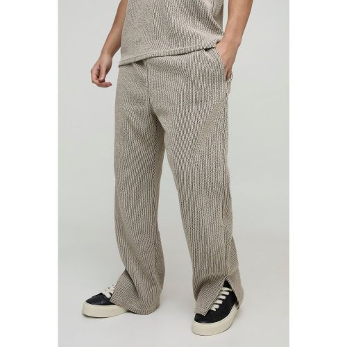 Jogging droit côtelé à motif jacquard - S - Boohooman - Modalova