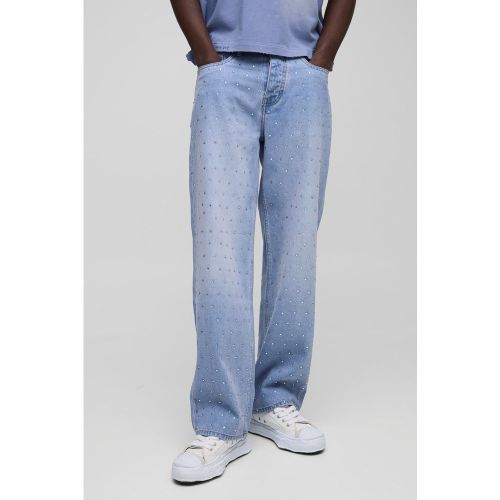 Jean large à ornements strassés - 28R - Boohooman - Modalova