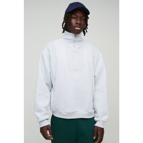 Sweat oversize côtelé à col cheminée - S - Boohooman - Modalova