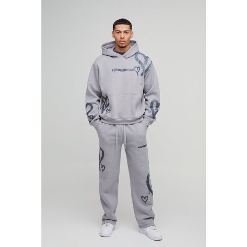 Survêtement oversize à imprimé cœur - S - Boohooman - Modalova