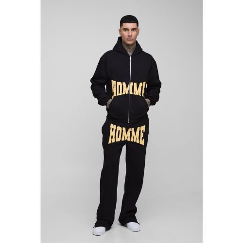 Tall - Survêtement oversize avec sweat à capuche zippé et fente - S - Boohooman - Modalova