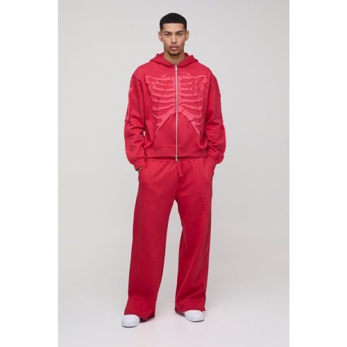 Survêtement oversize zippé à imprimé squelette - S - Boohooman - Modalova
