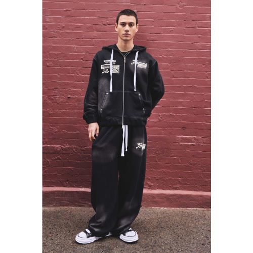 Jogging large délavé - S - Boohooman - Modalova