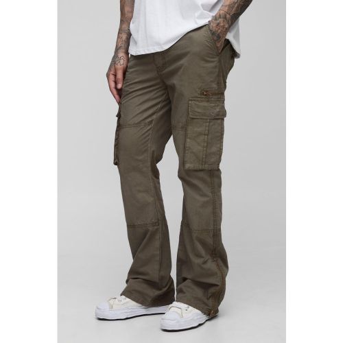 Tall - Pantalon cargo slim délavé surteint en noir - 30 - Boohooman - Modalova
