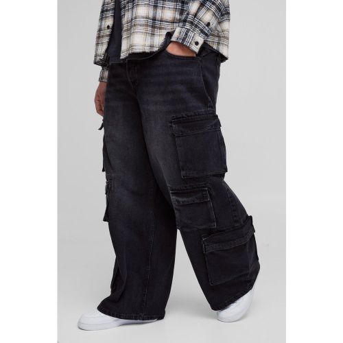 Grande taille - Jean flare cargo baggy homme - 38 - Boohooman - Modalova