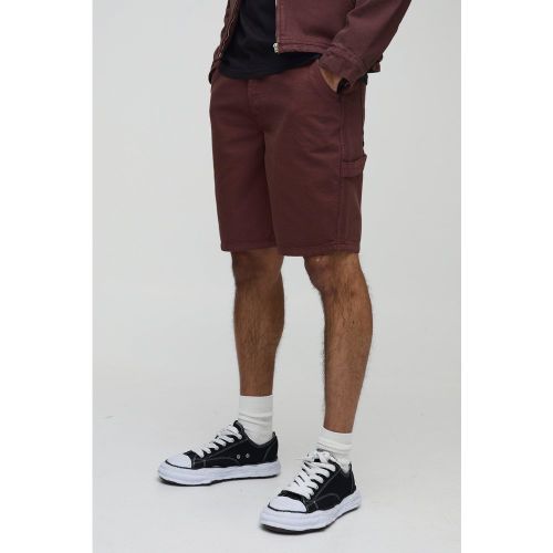 Short de travail large en twill - 28 - Boohooman - Modalova