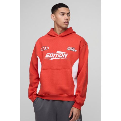 Sweat à capuche oversize à découpes et coutures moto - S - Boohooman - Modalova
