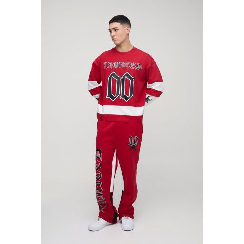 Ensemble oversize universitaire à manches longues et jogging - S - Boohooman - Modalova
