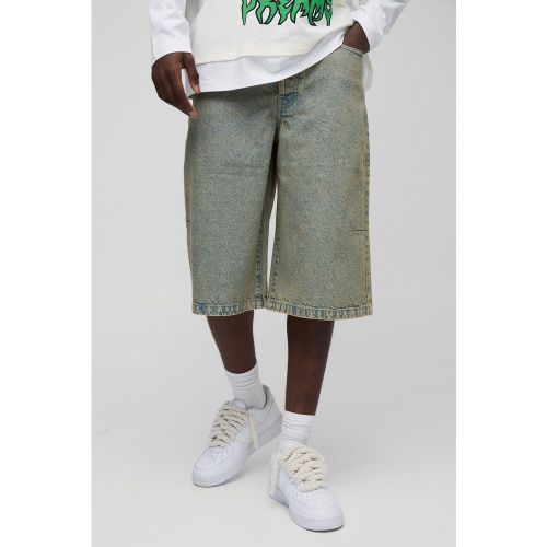 Short long en jean délavé - 28 - Boohooman - Modalova