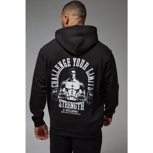 Sweat à capuche oversize à slogan - MAN Active - S - Boohooman - Modalova