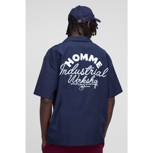 Chemise oversize à slogan - S - Boohooman - Modalova