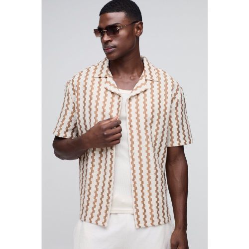 Chemise oversize texturée à rayures - S - Boohooman - Modalova