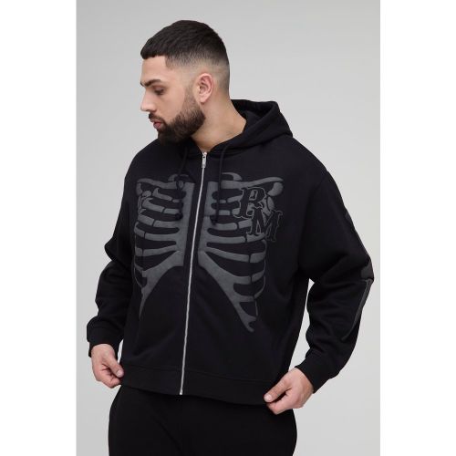 Grande taille - Sweat à capuche oversize zippé à imprimé Los Angeles - XXXL - Boohooman - Modalova