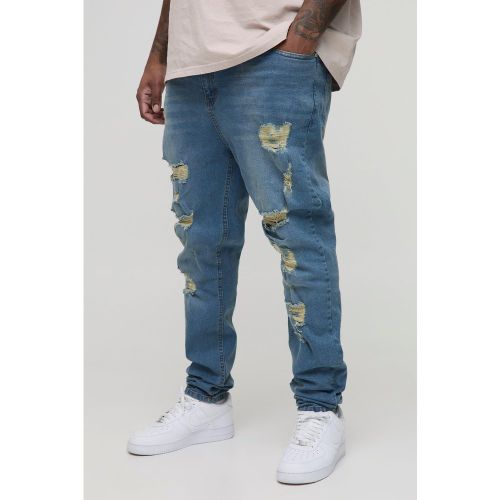 Grande taille - Jean skinny déchiré - 38 - Boohooman - Modalova