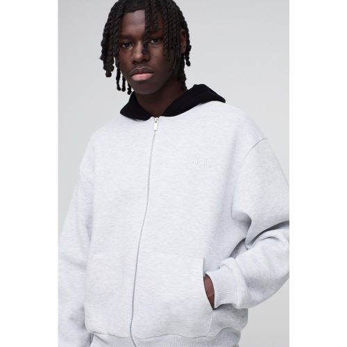 Sweat à capuche oversize color block - MAN homme - S - Boohooman - Modalova