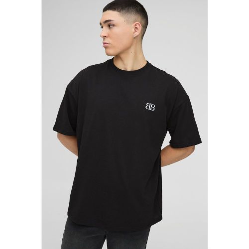 T-shirt oversize à broderie B - S - Boohooman - Modalova