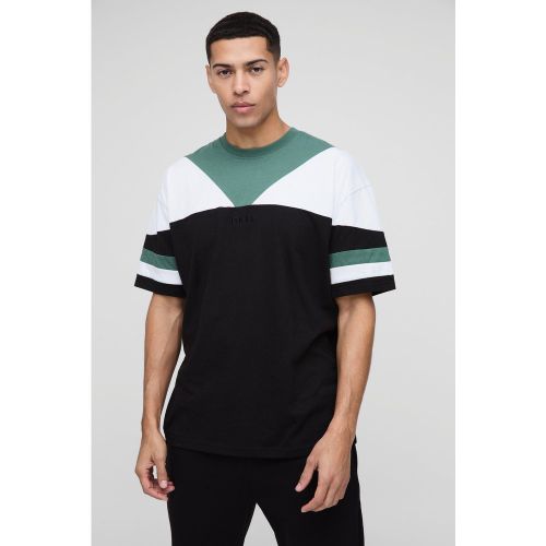 T-shirt oversize effet color block - MAN - S - Boohooman - Modalova