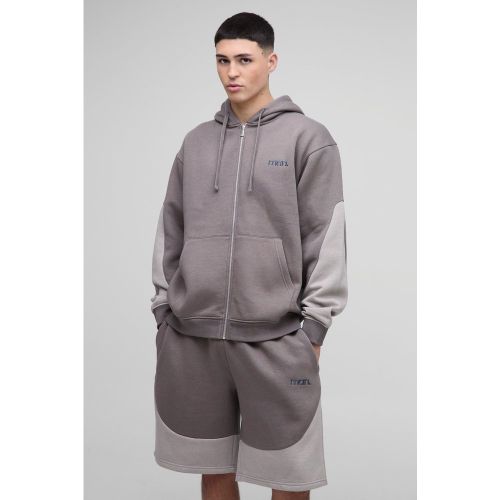 Survêtement oversize color block - MAN - S - Boohooman - Modalova