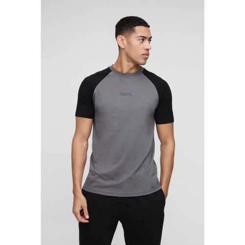 T-shirt cintré color block - MAN - S - Boohooman - Modalova