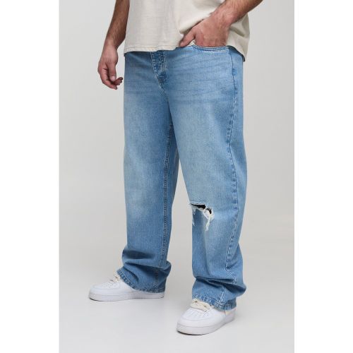 Grande taille - Jean droit déchiré - 38 - Boohooman - Modalova