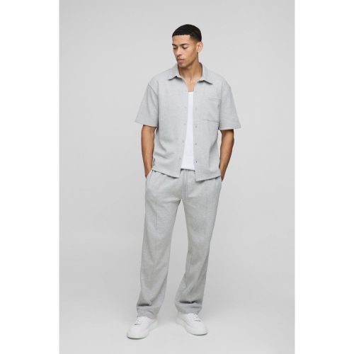 Ensemble en jersey avec chemise oversize et pantalon - S - Boohooman - Modalova