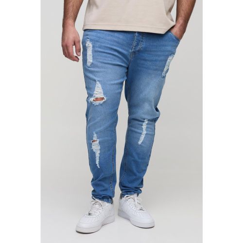 Grande taille - Jean stretch déchiré - 38 - Boohooman - Modalova