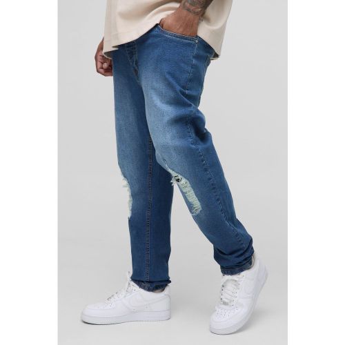Grande taille - Jean stretch déchiré - 38 - Boohooman - Modalova