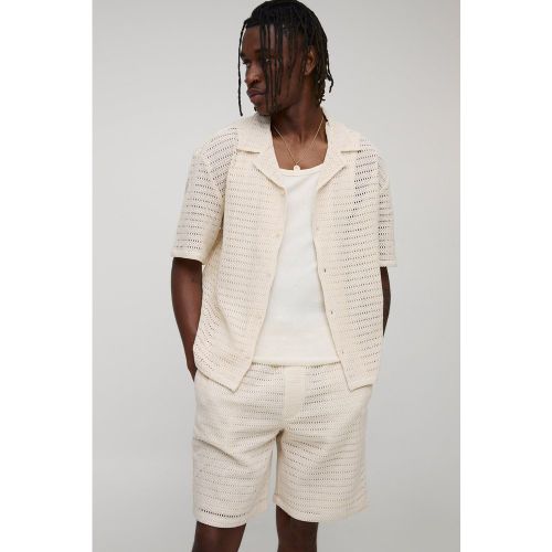 Tall - Ensemble oversize texturé avec chemise et short - S - Boohooman - Modalova