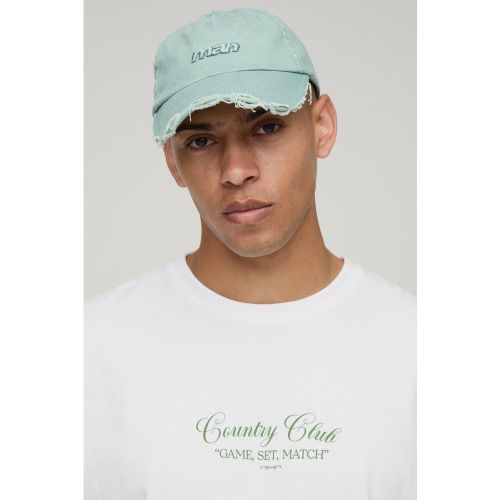 Casquette effilochée à logo - MAN - ONE SIZE - Boohooman - Modalova