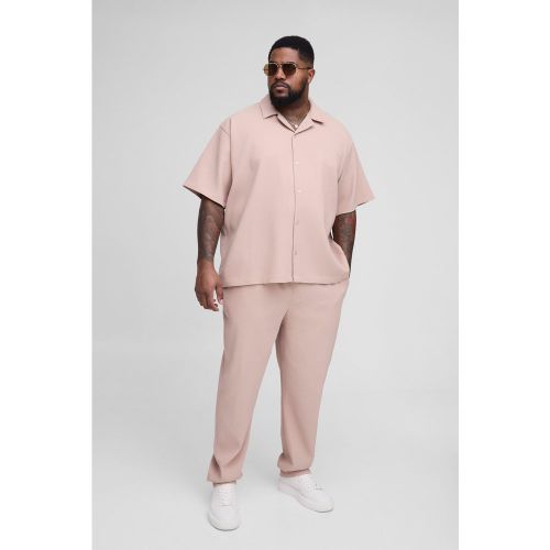 Grande taille - Ensemble avec chemise plissée et pantalon - XXXL - Boohooman - Modalova