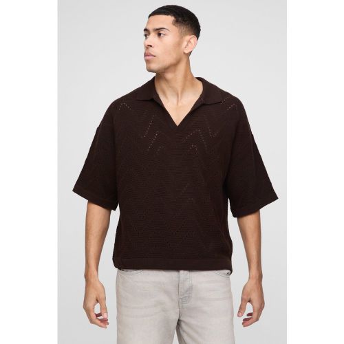 Polo oversize à coutures géométriques - S - Boohooman - Modalova
