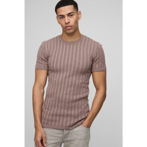 T-shirt moulant côtelé - S - Boohooman - Modalova