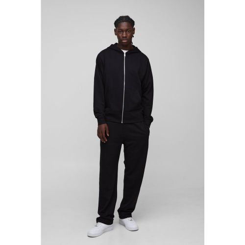 Ensemble basique avec sweat à capuche zippé et jogging - S - Boohooman - Modalova