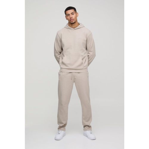 Sweat à capuche en tissu gaufré brodé - MAN - S - Boohooman - Modalova